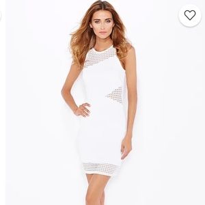 Miss Selfridge Crochet White Bodycon Mini Dress in Size 4 US